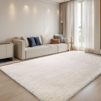 Grauer Hochflor Teppich 240x340 – Flauschiger Wohnzimmerteppich Waschbar