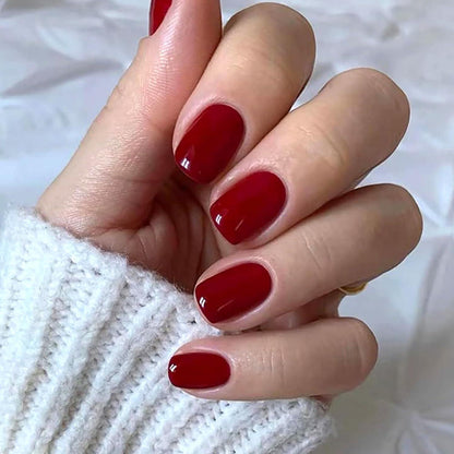 240 Rote Press On Nägel – Kurze, Quadratische Nagelspitzen