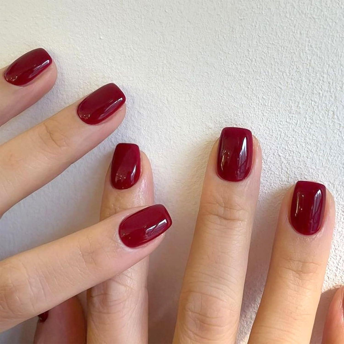 240 Rote Press On Nägel – Kurze, Quadratische Nagelspitzen
