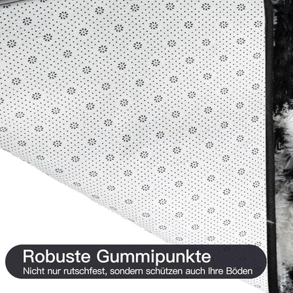 Hochflor Teppich Grau 200x300 – Flauschiger Wohnzimmerteppich Anti-Rutsch