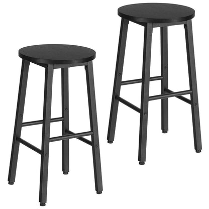 HOOBRO Barhocker 2er Set mit Fußstütze – Schwarz