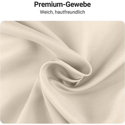 Duschvorhang 220x200 cm Beige, Wasserabweisend, Beschwerter Saum