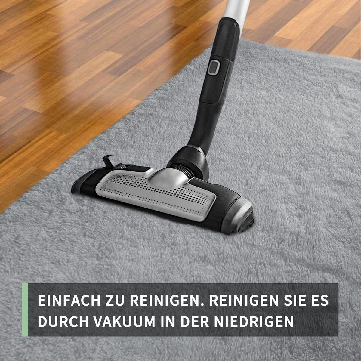 Hochflor Teppich Grau 240x300 - Flauschiger Wohnzimmerteppich Waschbar