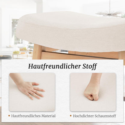 Barhocker Set Beige - 2er Pack, 61cm, Stoff Sitzfläche