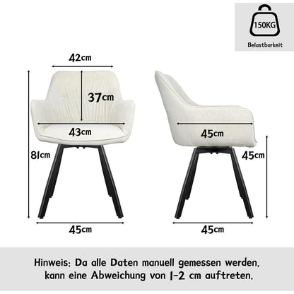 Drehbare Esszimmerstühle Set 4er – Beige, Ergonomisch & Komfortabel