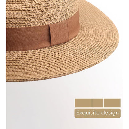 Damen Panama Hut mit breiter Krempe – Strohhut für Sommer & Strand