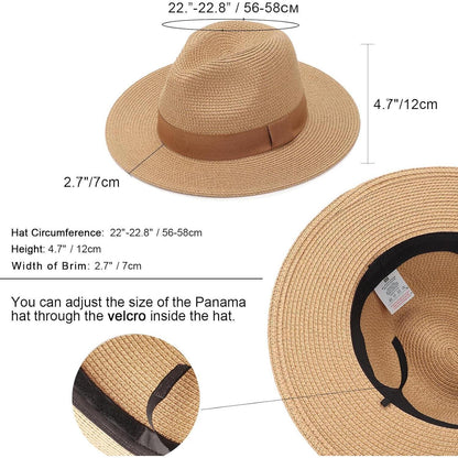 Damen Panama Hut mit breiter Krempe – Strohhut für Sommer & Strand