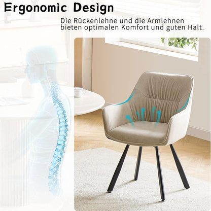 Drehbare Esszimmerstühle Set 6 | Ergonomisch & Komfortabel