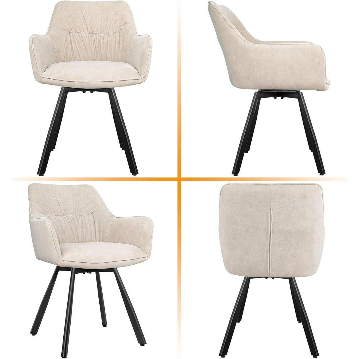 Drehbare Esszimmerstühle Set 6 | Ergonomisch & Komfortabel
