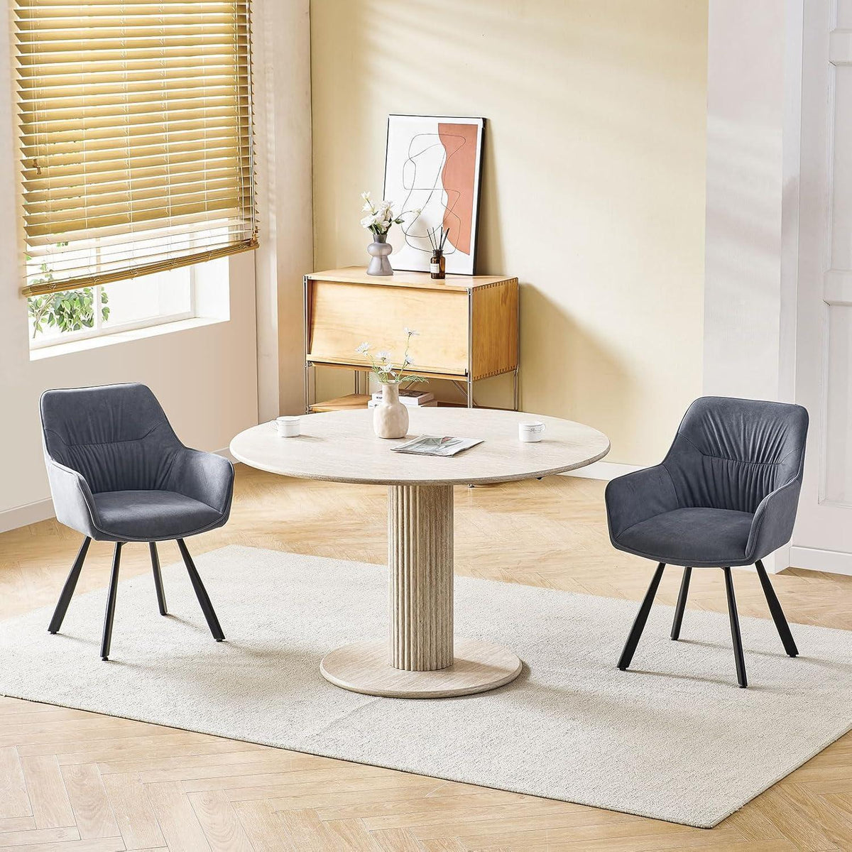 Drehbarer Esszimmerstuhl Set Grau – Ergonomisch & Komfortabel
