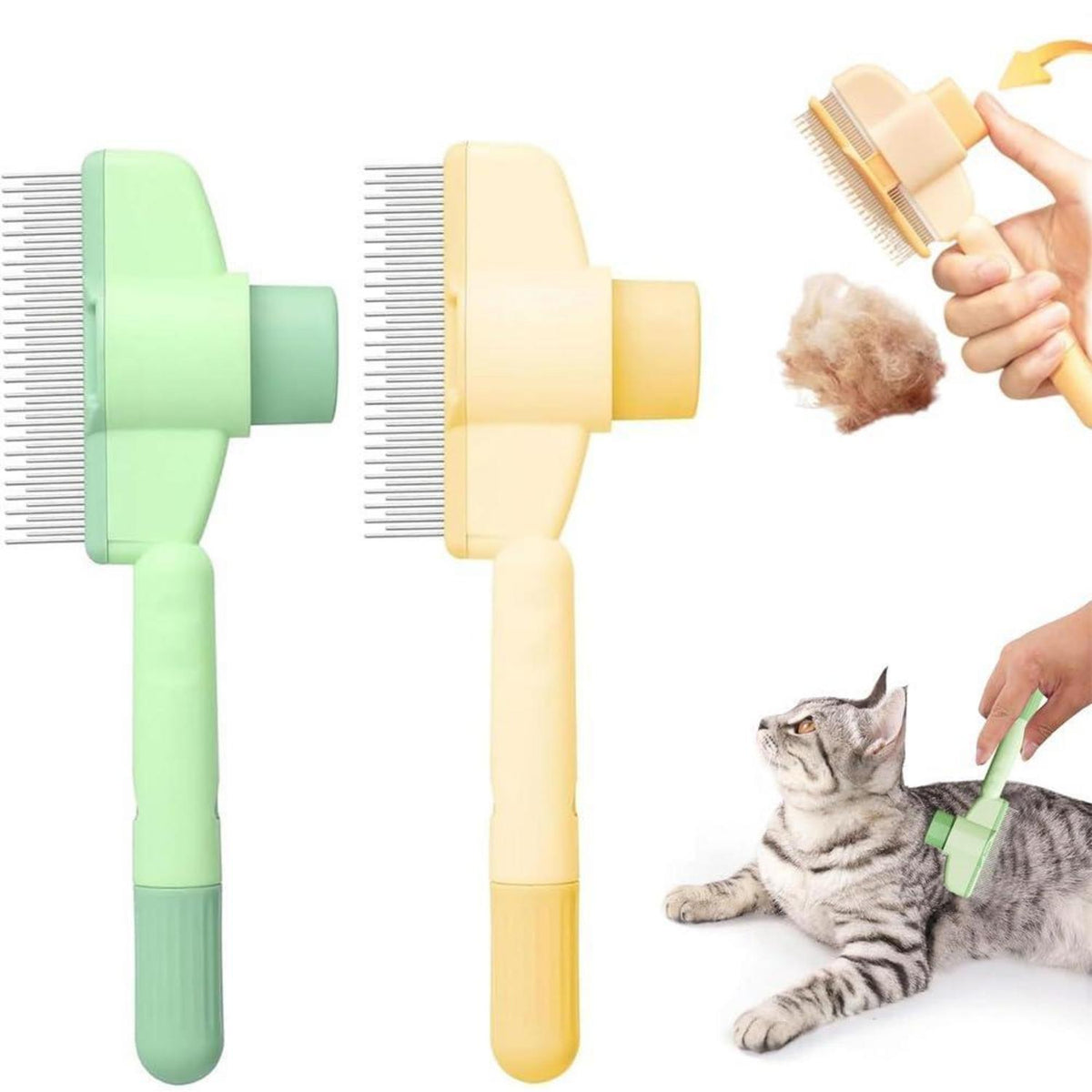 2x Selbstreinigender Flohkamm für Katzen & Hunde