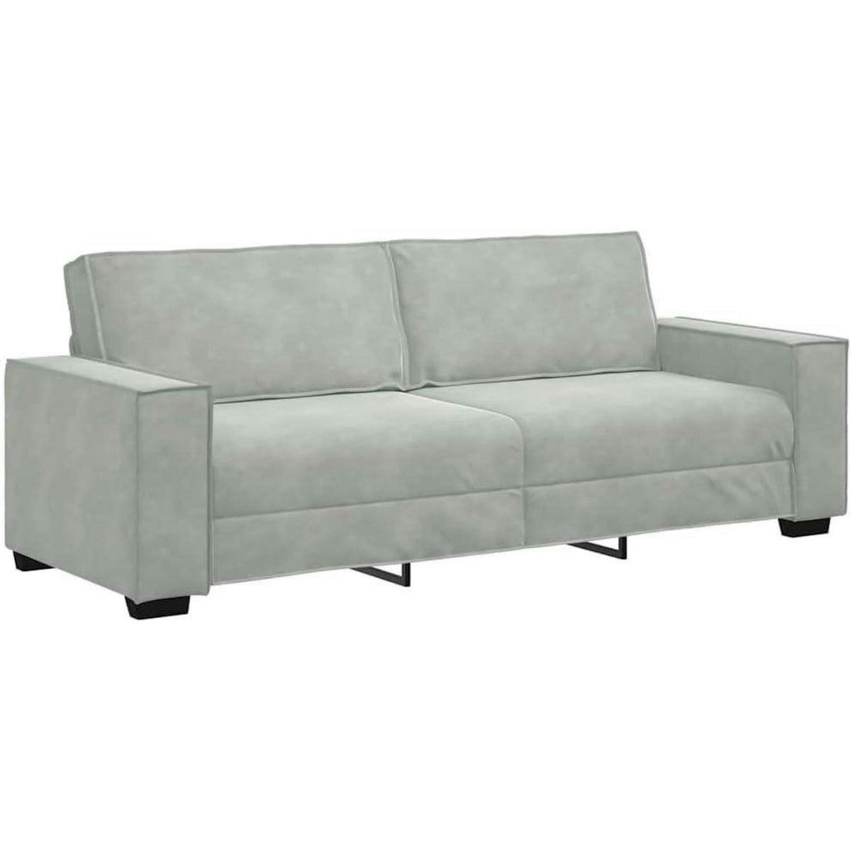 3-Sitzer Sofa 220 cm – Hellgrau, Modernes Polster Sofa