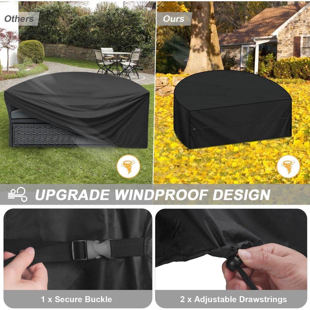 Sonneninsel Abdeckung 205x110x80cm – Wasserdicht & Windfest