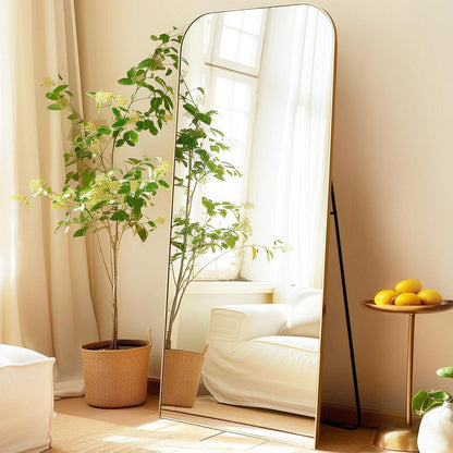 Gewölbter Standspiegel 192x85cm mit Goldrahmen – Ganzkörper Spiegel