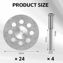 Diamant Trennscheiben Set 22mm für Rotationswerkzeug mit Dornen