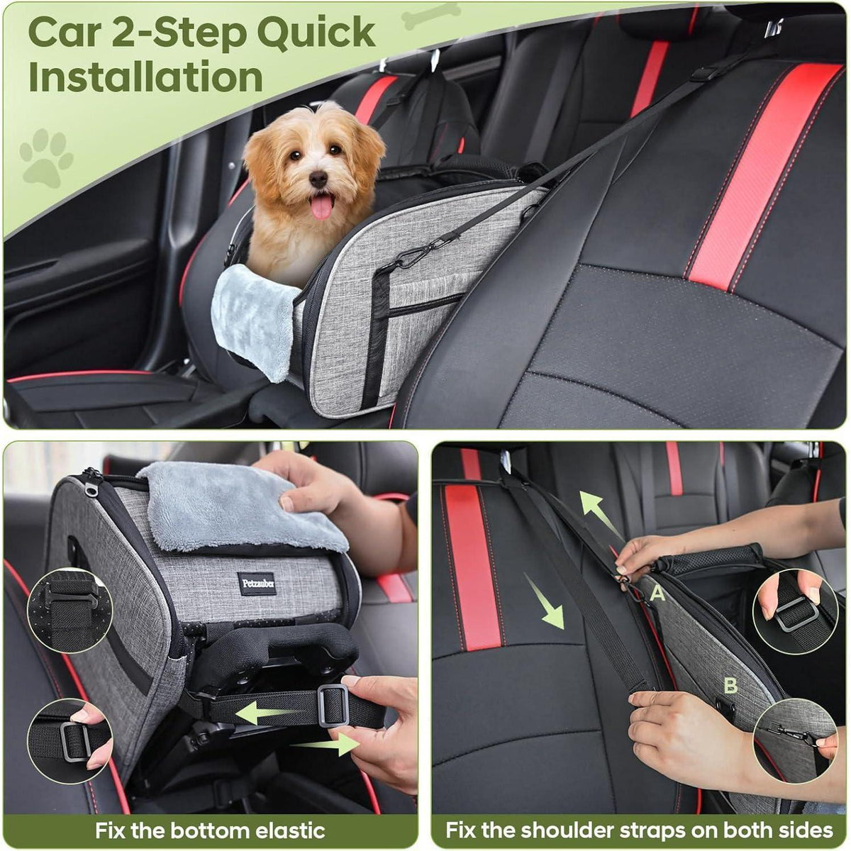 Hunde Autositz für Kleine Hunde – Sicher & Bequem für Mittelkonsole