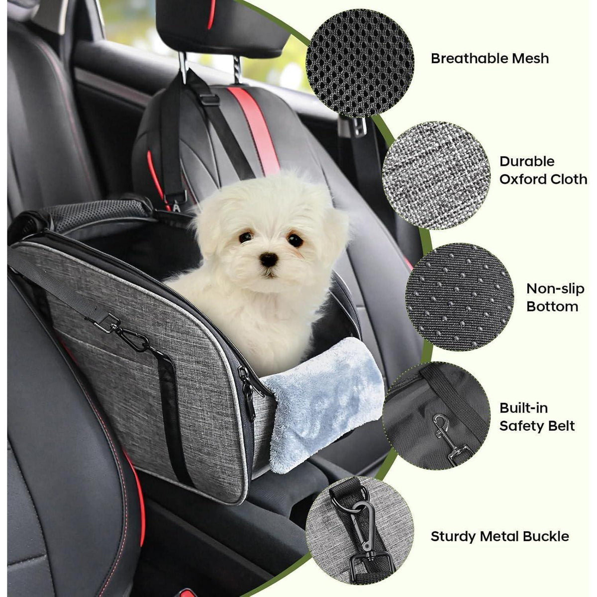 Hunde Autositz für Kleine Hunde – Sicher & Bequem für Mittelkonsole