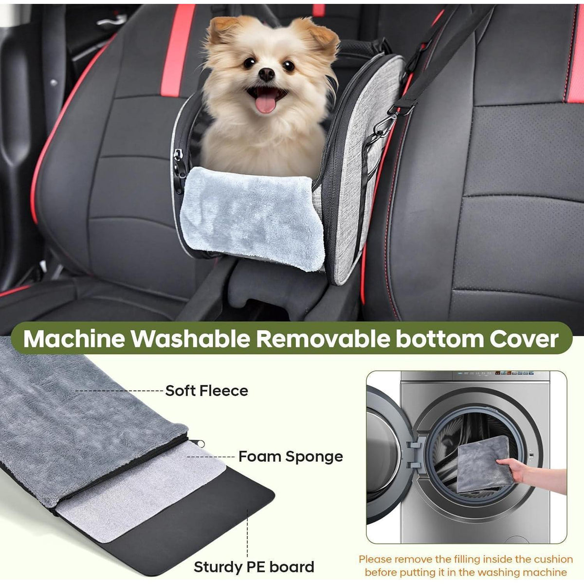 Hunde Autositz für Kleine Hunde – Sicher & Bequem für Mittelkonsole