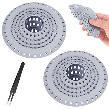 Abflusssieb 2er-Set - Silikon Haarsieb für Dusche & Badewanne