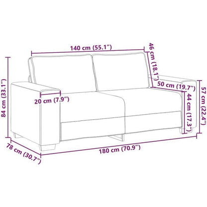 2-Sitzer Sofa Stoff Blau, 140 cm – Modernes Mini Sofa