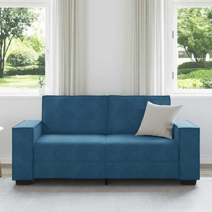 2-Sitzer Sofa Stoff Blau, 140 cm – Modernes Mini Sofa