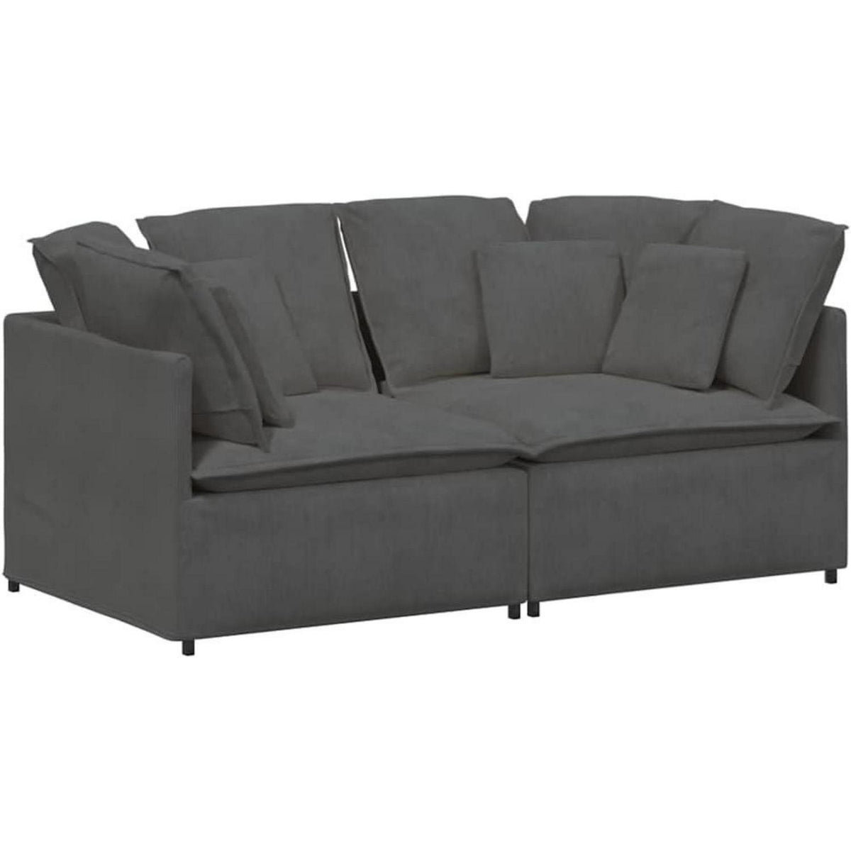 IKAYAA 2-Sitzer Sofa Dunkelgrau – Modernes Design, 200x100x64 cm