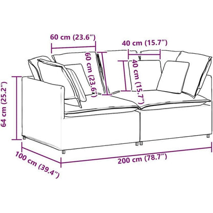 IKAYAA 2-Sitzer Sofa Dunkelgrau – Modernes Design, 200x100x64 cm