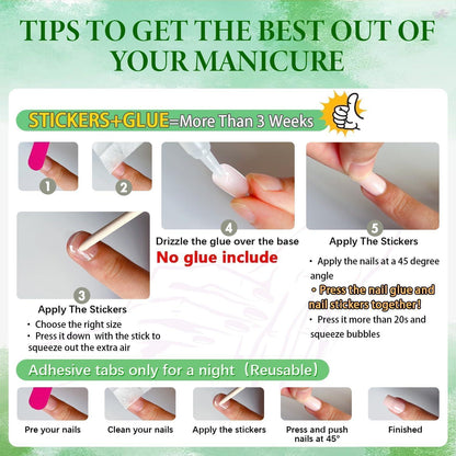 Blaue Press On Nails Kurz – Elegante Gel-Falschnägel zum Aufkleben