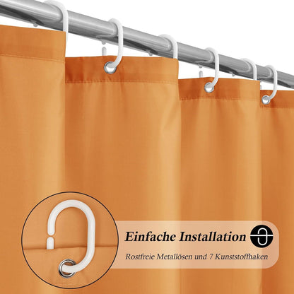 Schmaler Duschvorhang Stoff 100x200 cm Orange Wasserdicht