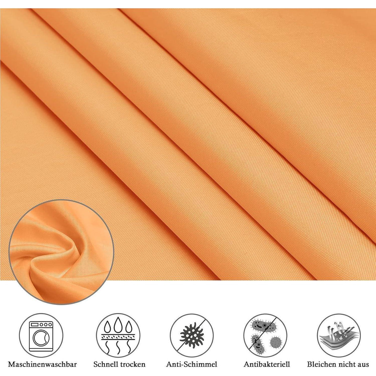 Schmaler Duschvorhang Stoff 100x200 cm Orange Wasserdicht