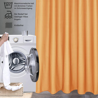 Schmaler Duschvorhang Stoff 100x200 cm Orange Wasserdicht