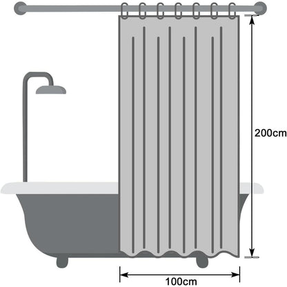 Schmaler Duschvorhang Stoff 100x200 cm Orange Wasserdicht