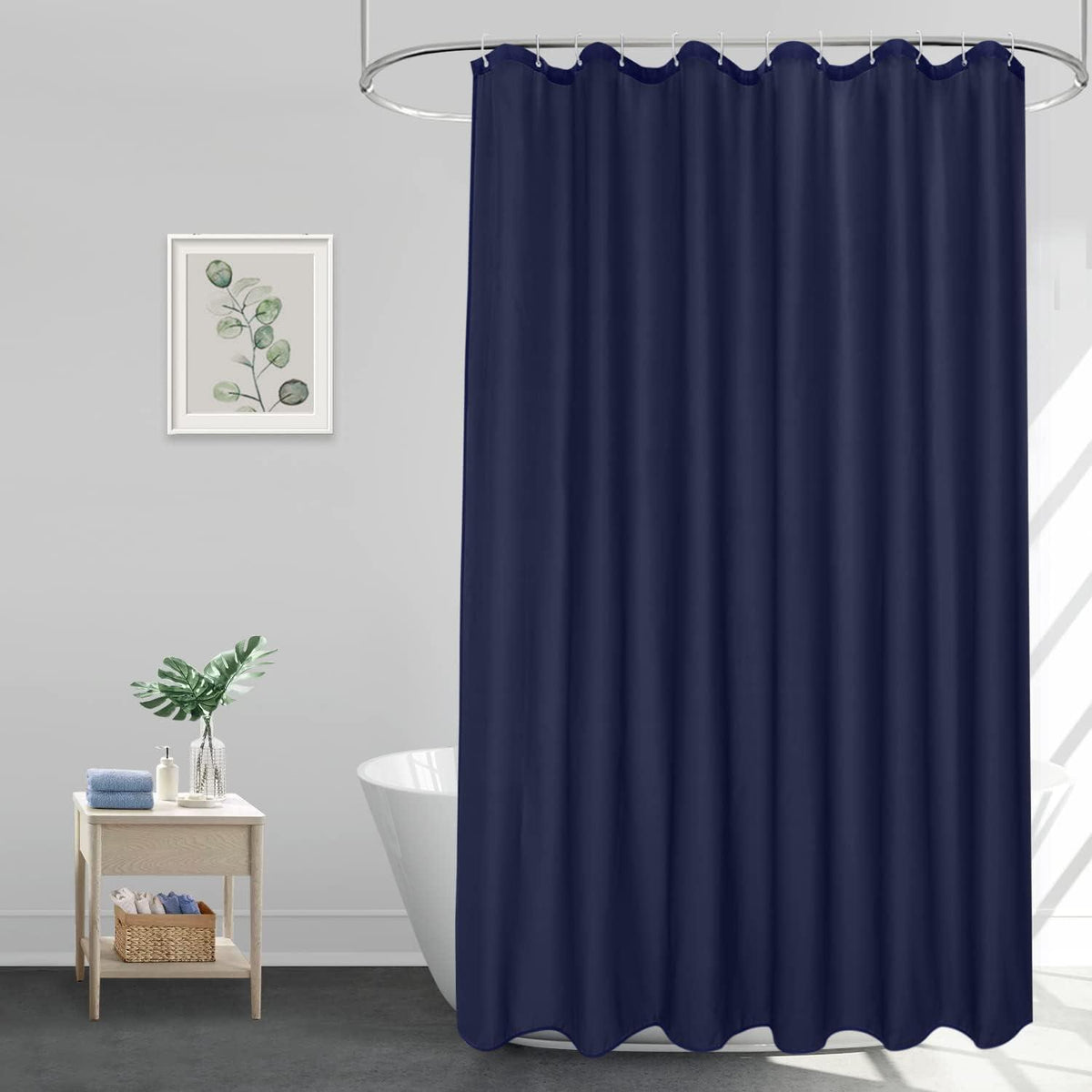 Duschvorhang Dunkelblau 180x220 cm Wasserdicht Textil