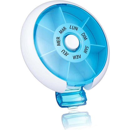Pillendose 7 Tage Rund Französisch Blau Kompakt