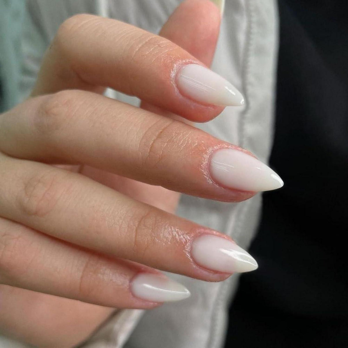 Weiß Press On Nails Mandel – 30 Stück Künstliche Nägel zum Aufkleben