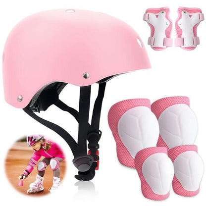 Schoner Set Kinder 7-teilig: Helm, Knieschützer, Ellenbogen- & Handgelenkschützer