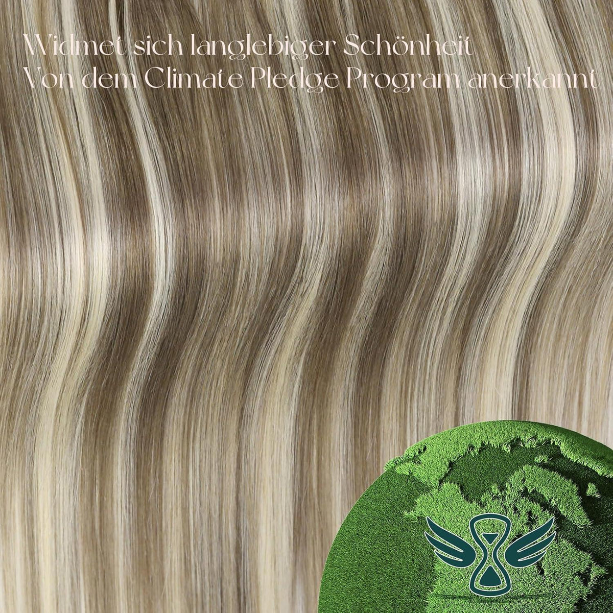 Echthaar Clip-in Extensions Blond Highlights 35cm
