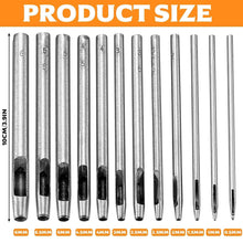 12tlg. Locher Set Edelstahl 0.5-6mm für Leder & Stoff
