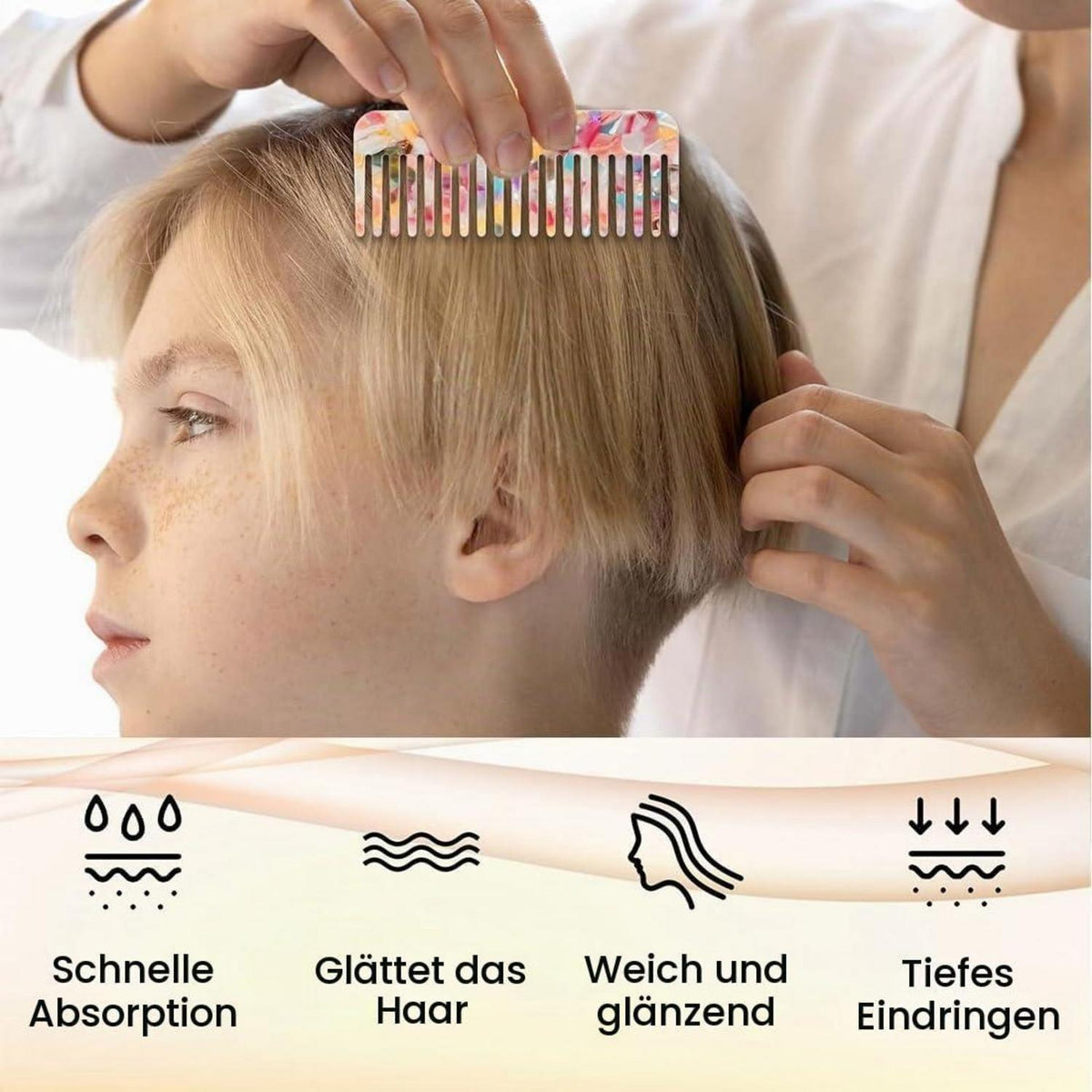 2x Grobzinkiger Lockenkamm - Breiter Zahn für Locken & Pflege