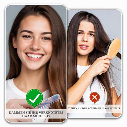 2x Grobzinkiger Lockenkamm - Breiter Zahn für Locken & Pflege