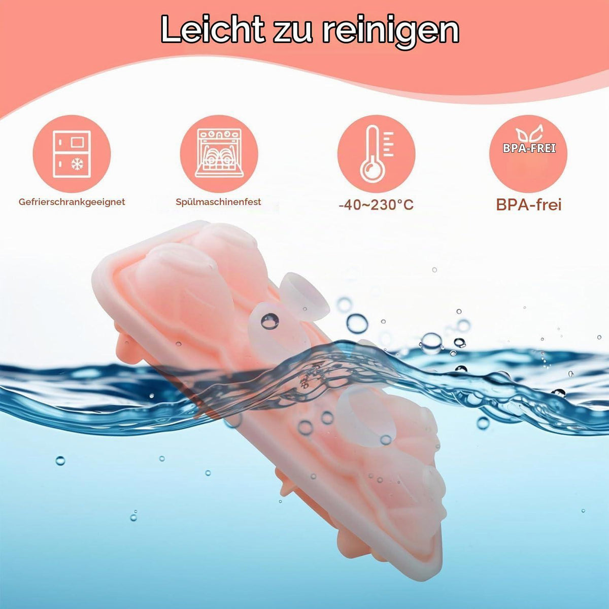 Silikon Eiswürfelform Katze – 3D Eiswürfelbehälter mit Deckel