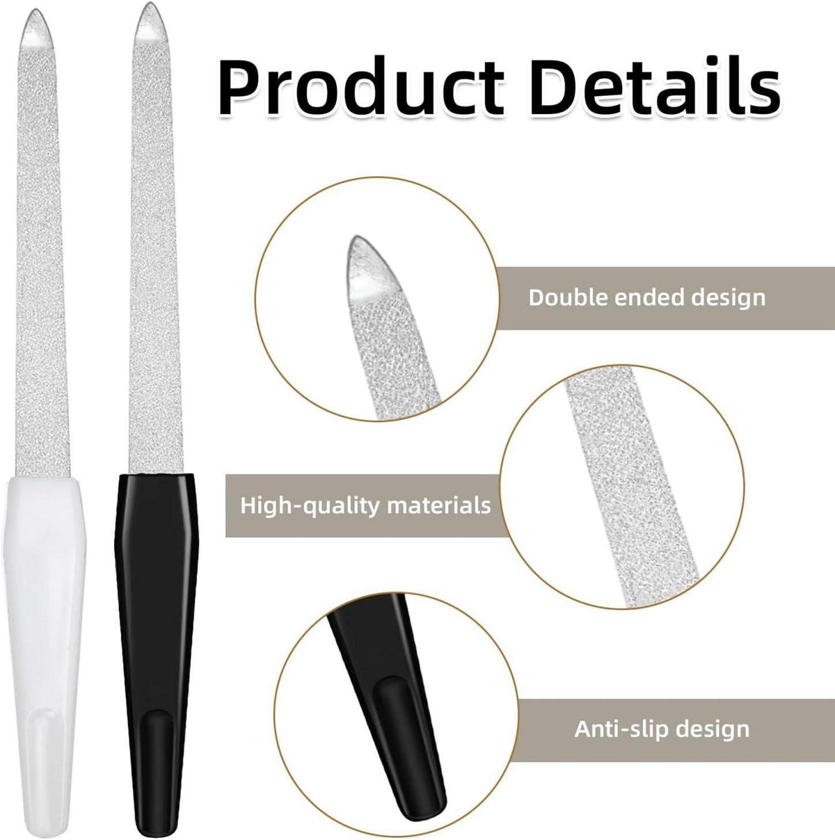 Nagelfeilen Set 6er Profi Metall Nagelfeile Maniküre Pediküre