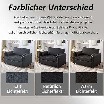 2-Sitzer Klappsofa mit Schlaffunktion – Antik Schwarz