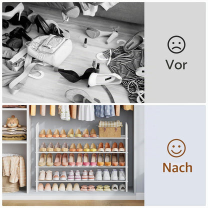 Netz-Schuhregal 4 Ebenen – Schuhaufbewahrung für Flur & Bad