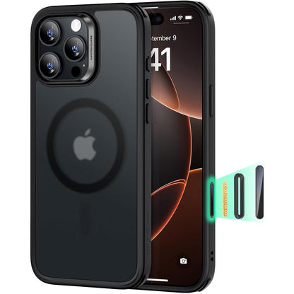 iPhone 16 Pro Max Hülle mit Kamerasteuerung, MagSafe, Militärschutz, Schwarz