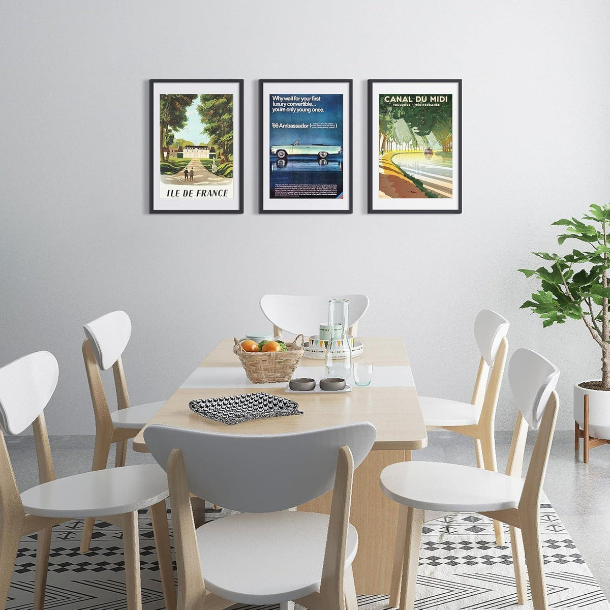 Bilderrahmen 60x80 cm Schwarz im 3er-Set