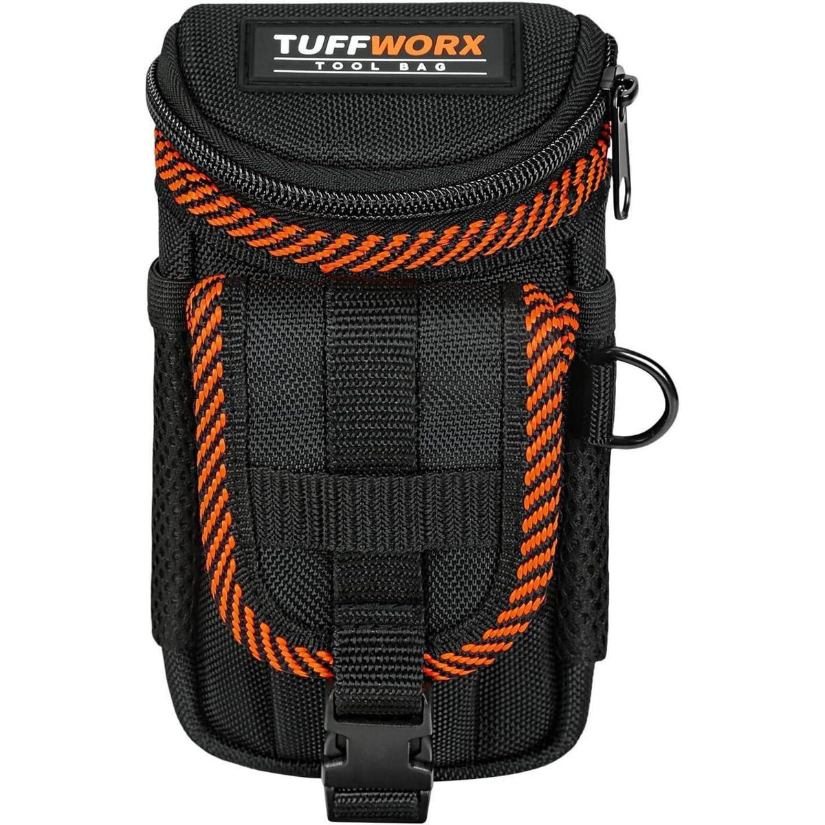 Werkzeugtasche mit Gürtelclip, Schwarz-Orange, Robustes Nylon