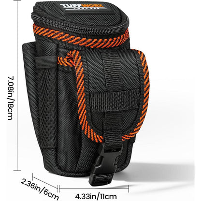 Werkzeugtasche mit Gürtelclip, Schwarz-Orange, Robustes Nylon