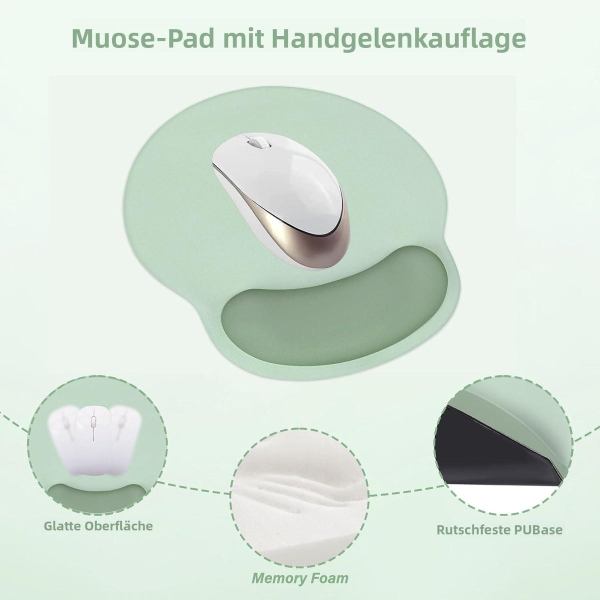 3-in-1 Handgelenkauflage Set Antik Grün