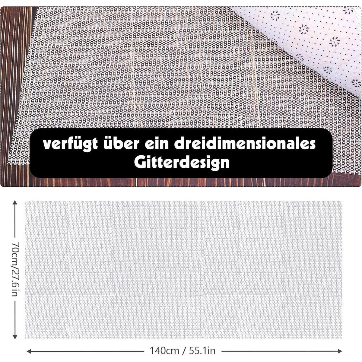Rutschfeste Teppichunterlage 70x140cm – Universal Gleitschutz